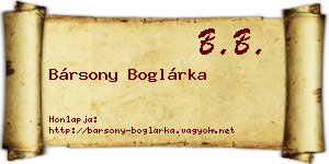 Bársony Boglárka névjegykártya