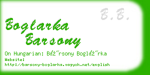 boglarka barsony business card